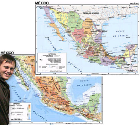 Mexico Map - Spanish - Double-Sided Poster