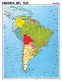 South America Map -Spanish - Double-Sided Posters