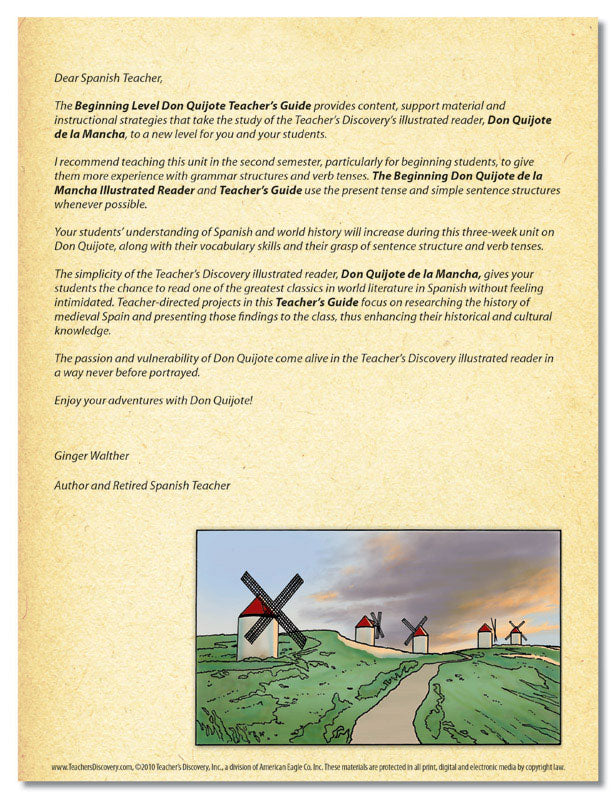 Don Quijote de la Mancha - Level 1 - Spanish Graphic Reader Teacher's Guide