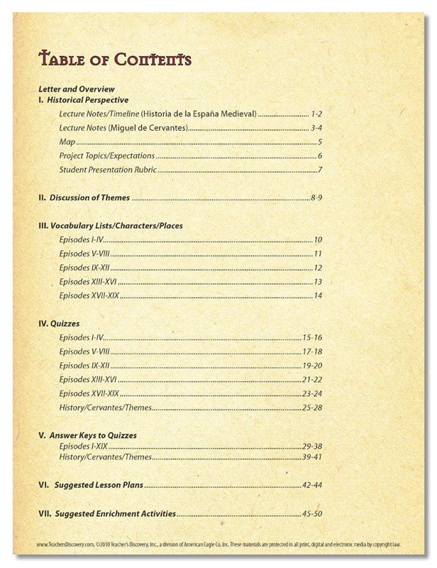 Don Quijote de la Mancha - Level 2 - Spanish Graphic Reader Teacher's Guide