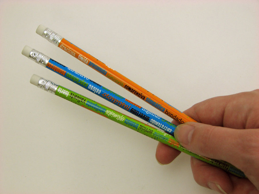 Adjectives Spanish Pencils