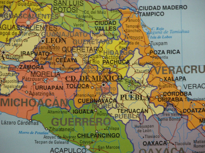 Mexico Map - Spanish - Double-Sided Poster
