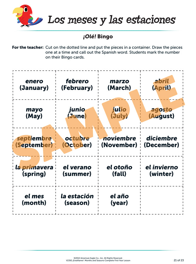 ¡Enséñame!™ Complete First Year Lessons:  Months and Seasons Download