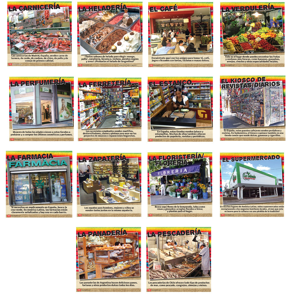 Mercados hispanos - Mini-Posters - Set of 14