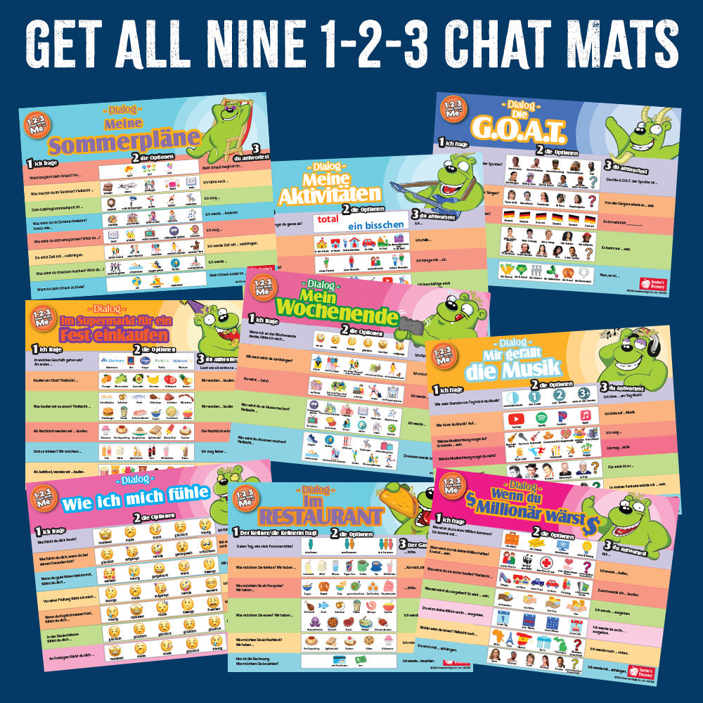 Chatmat German 1-2-3 Chat Mats – Teacher's Discovery