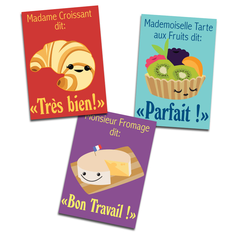 Monsieur Fromage & Friends French reward stickers for French classroom incentives