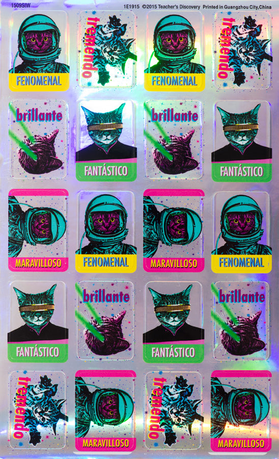 Space Cats Spanish Stickers (100)