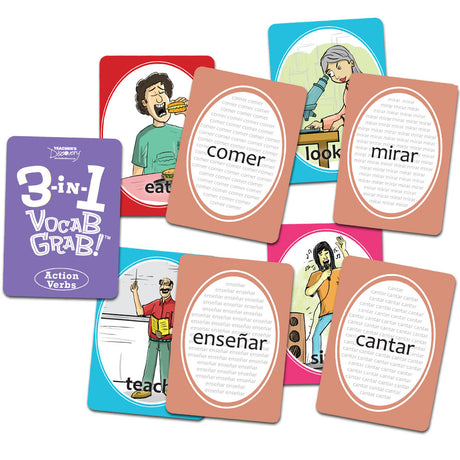 3-in-1 Spanish Vocab Grab Card Games