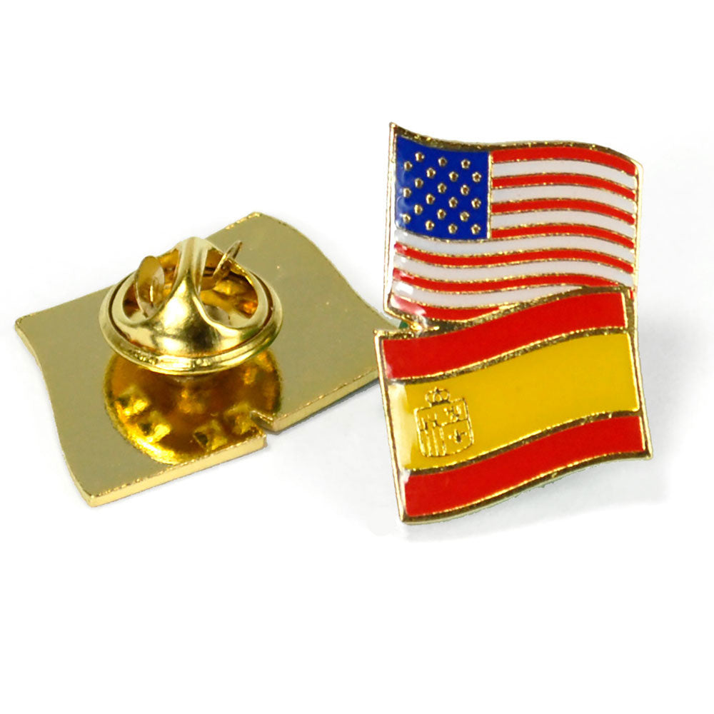 Spain/USA Flag Pin