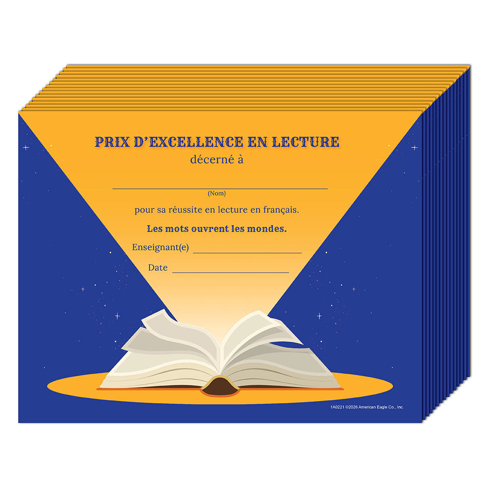 French Reading Certificate Set of 15