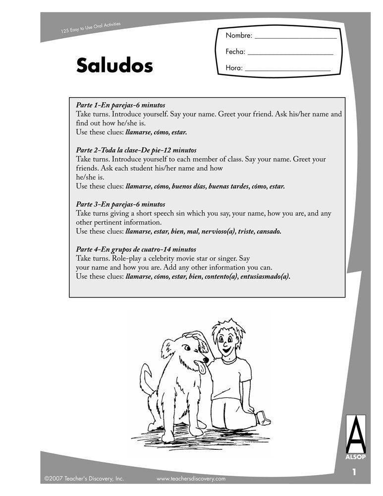 125 Easy to Use Oral Activities for First Year Spanish Book