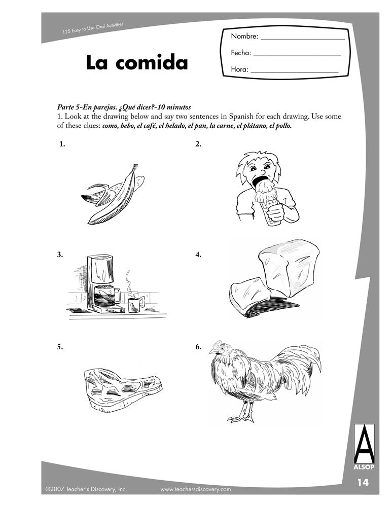 125 Easy to Use Oral Activities for First Year Spanish Book