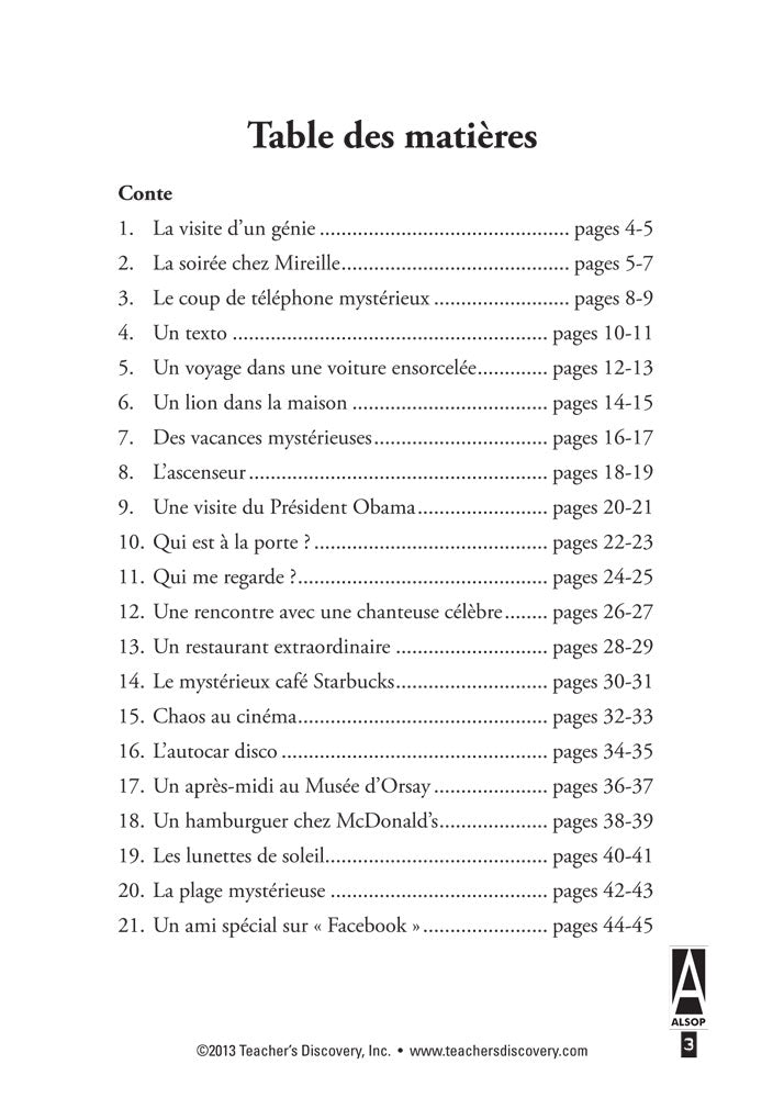 21 mini-contes French Level 1–2 Reader