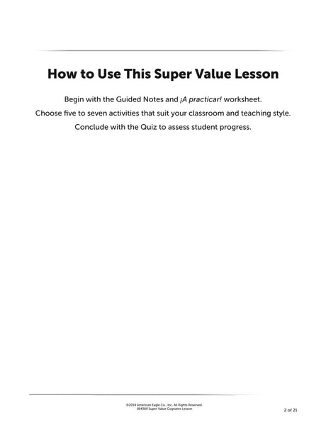 Super Value Spanish Cognates Lesson Download