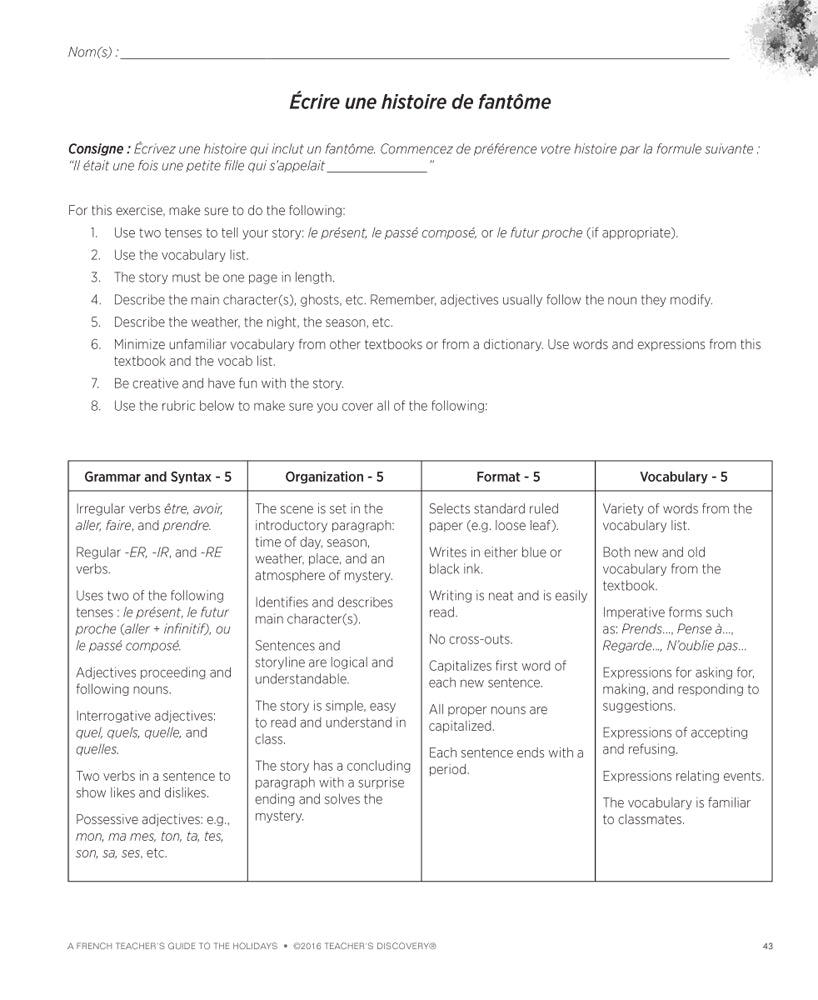 Giant Book of Holiday Games, Prompts, and Warm-Ups for French Class Book