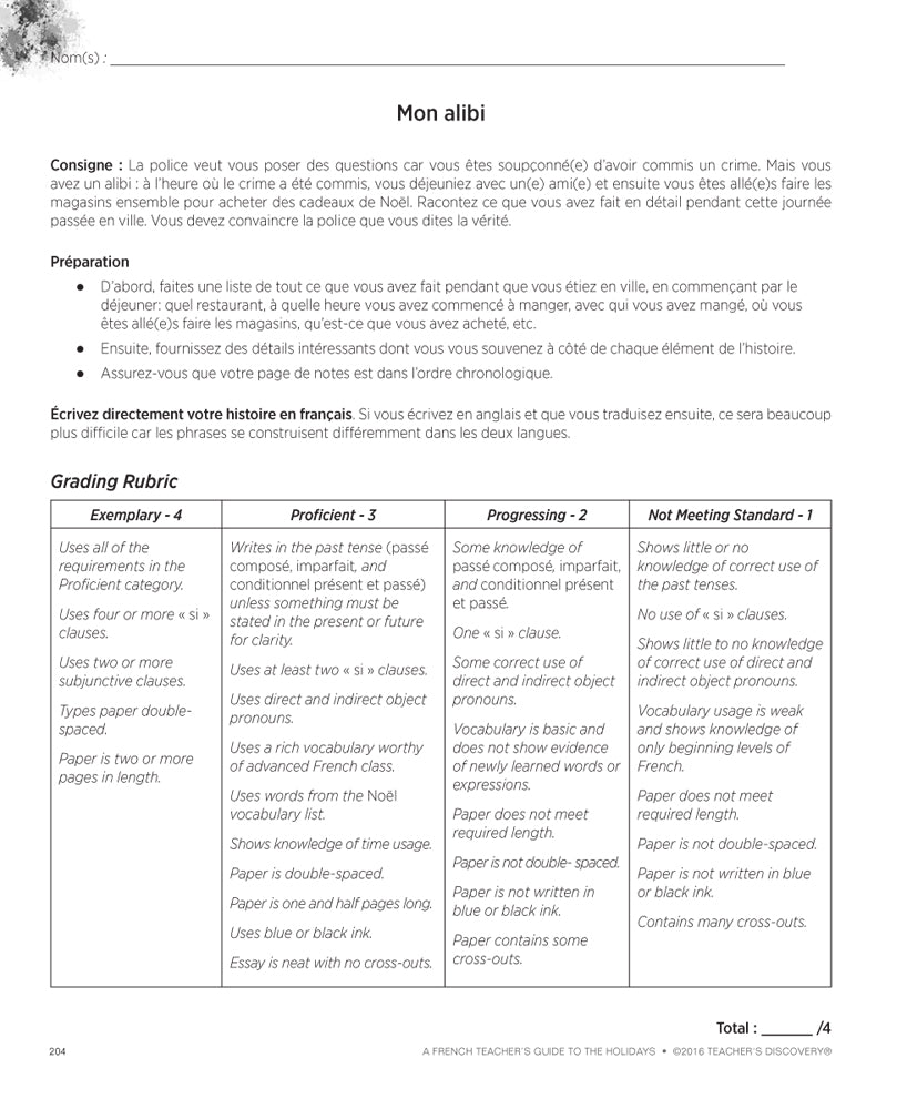 Giant Book of Holiday Games, Prompts, and Warm-Ups for French Class Book