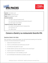 Daniel Restaurant Intermediate-Low Spanish IPA Pack - DIGITAL RESOURCE DOWNLOAD