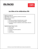 Les fêtes et les célébrations Novice-High French IPA Pack - DIGITAL RESOURCE DOWNLOAD