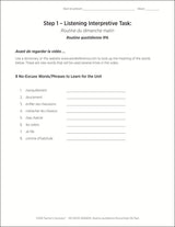 Routine quotidienne Novice-High French IPA Pack - DIGITAL RESOURCE DOWNLOAD