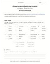 Routine quotidienne Novice-High French IPA Pack - DIGITAL RESOURCE DOWNLOAD