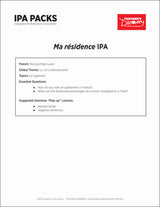 Ma résidence Novice-High French IPA Pack - DIGITAL RESOURCE DOWNLOAD