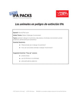 Los animales en peligro de extinción Novice-Mid Spanish IPA Pack - DIGITAL RESOURCE DOWNLOAD