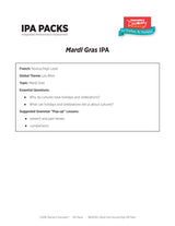 Mardi Gras Novice-High French IPA Pack - DIGITAL RESOURCE DOWNLOAD