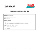 L'alphabet et les accents Novice/Low French IPA Pack - DIGITAL RESOURCE DOWNLOAD