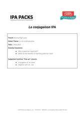 La conjugaison Novice/High French IPA Pack - DIGITAL RESOURCE DOWNLOAD