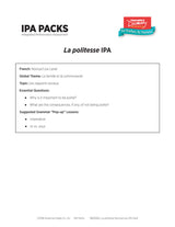 La politesse Novice/Low French IPA Pack - DIGITAL RESOURCE DOWNLOAD