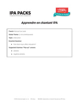 Apprendre en chantant Novice/Low French IPA Pack - DIGITAL RESOURCE DOWNLOAD