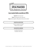 Los materiales escolares: The Beginner Series Spanish IPA Pack - DIGITAL RESOURCE DOWNLOAD