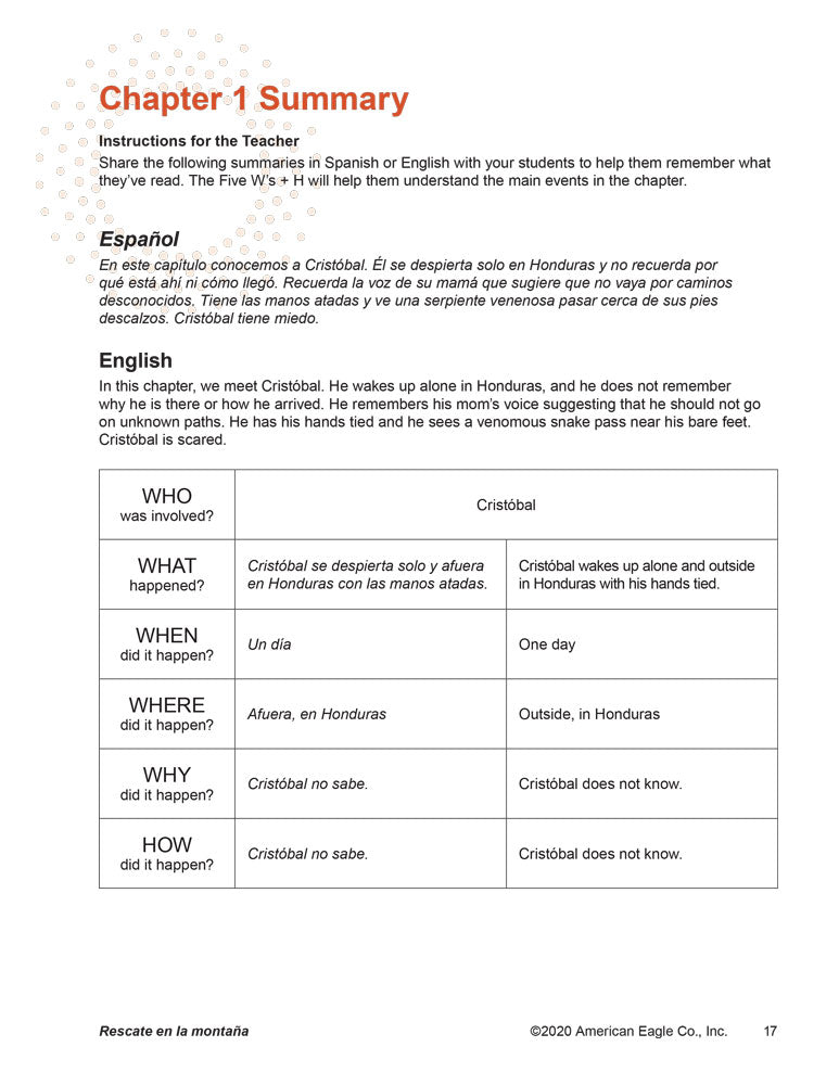 Rescate en la montaña Spanish Level 2 Acquisition™ Reader