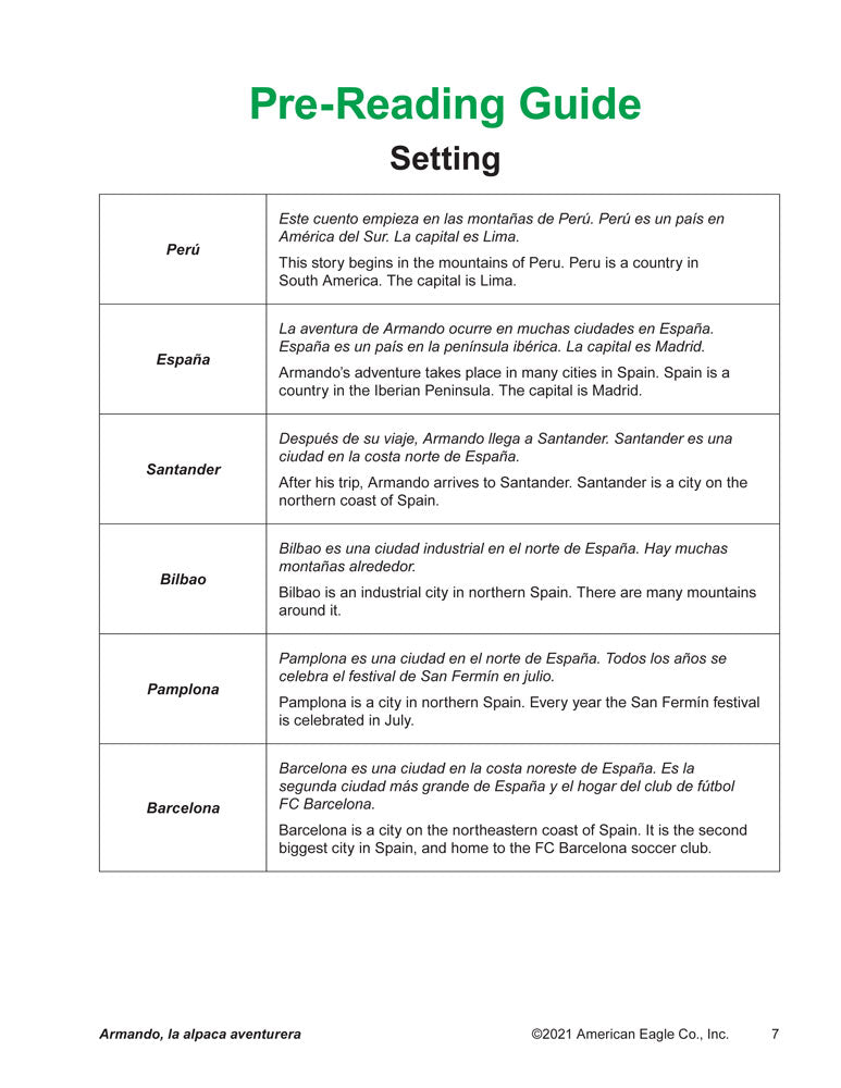 Armando, la alpaca aventurera Spanish Level 1 Acquisition™ Reader
