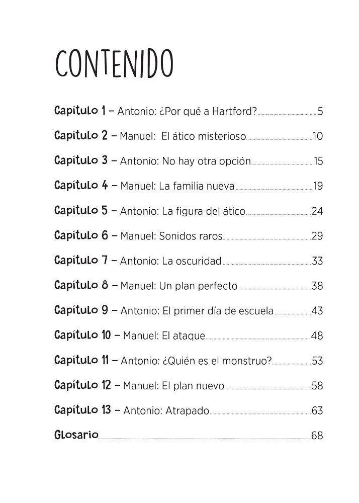 El monstruo del ático Spanish Level 2 Acquisition Reader