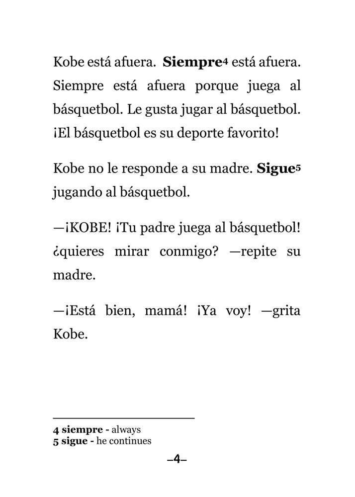 Kobe: El nacimiento de una leyenda (en tiempo presente) Spanish Level 1–2 Reader