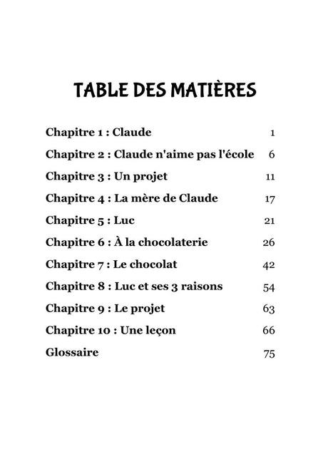 La leçon de chocolat French Level 1 Reader