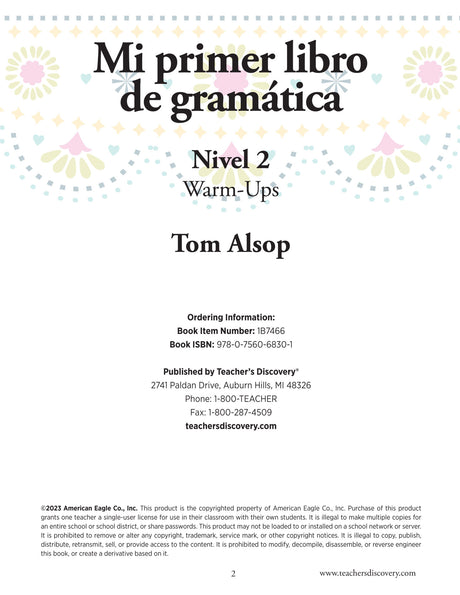 Mi primer libro de gramática Level 2 Activity Book