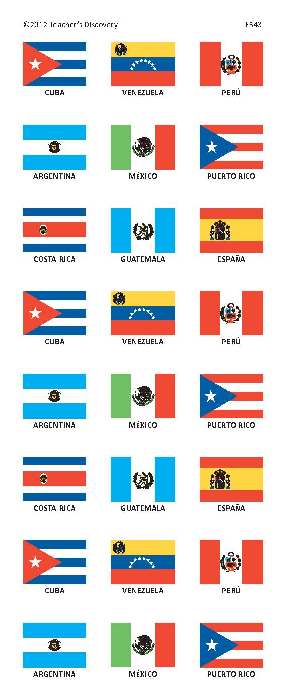 Spanish-Speaking Countries Flag Stickers