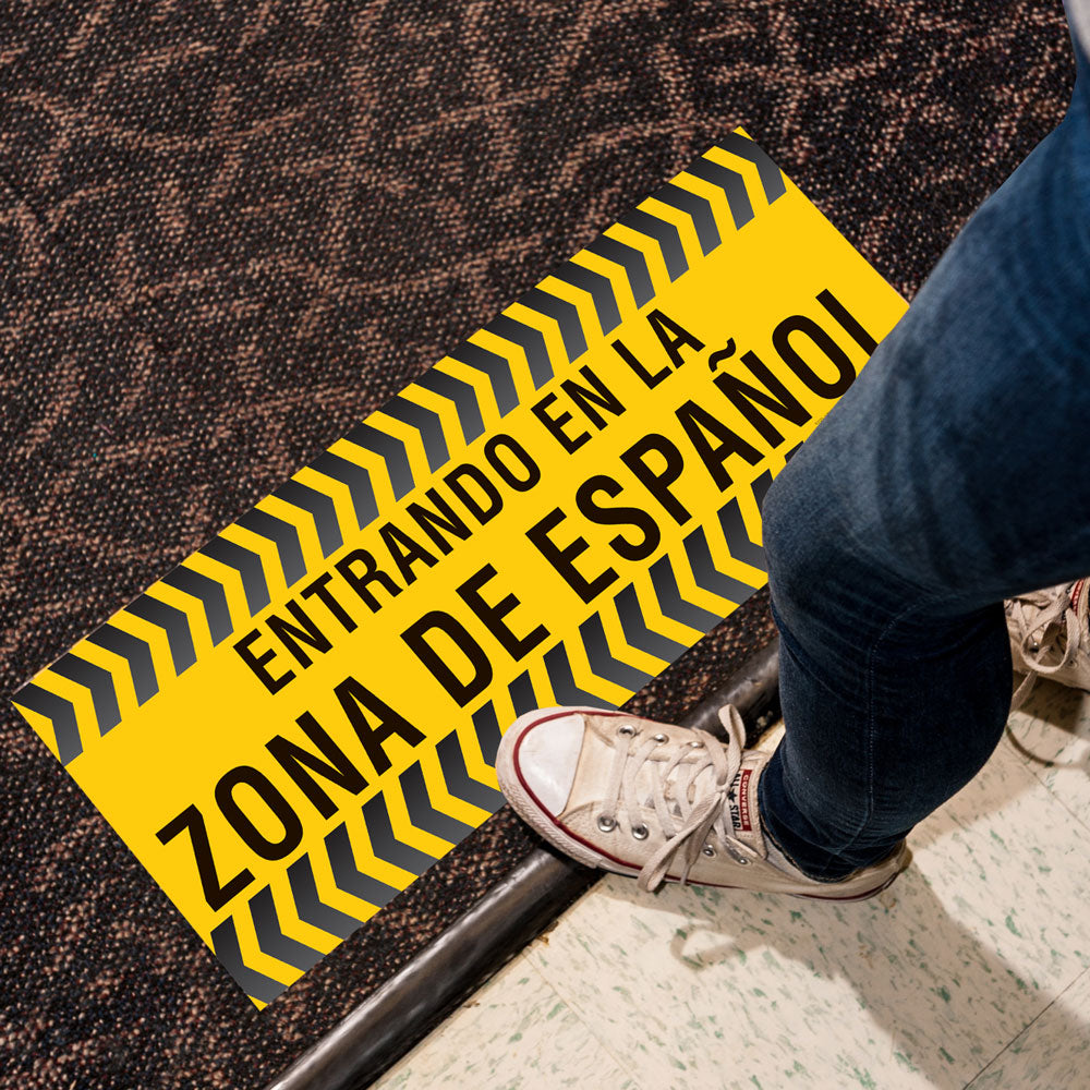 Entering the Spanish Zone Floor Sticker