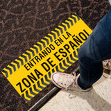 Entering the Spanish Zone - Spanish - Floor Sticker