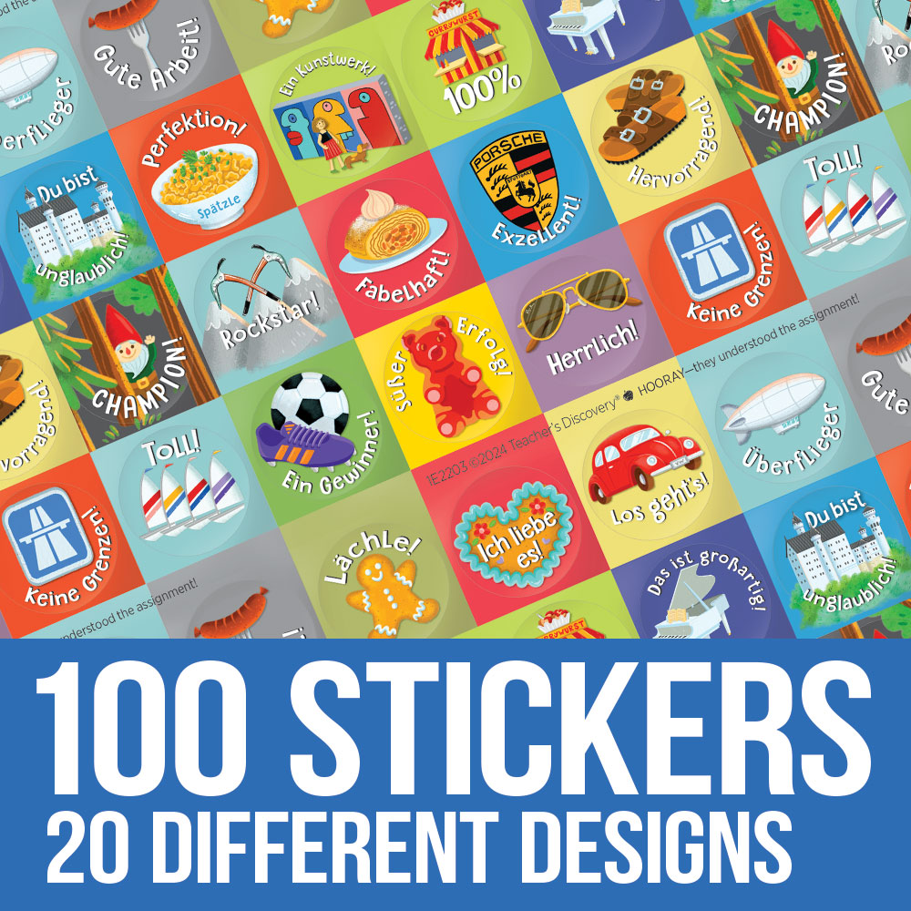 Affirmation German Stickers 100 Pack – Teacher's Discovery