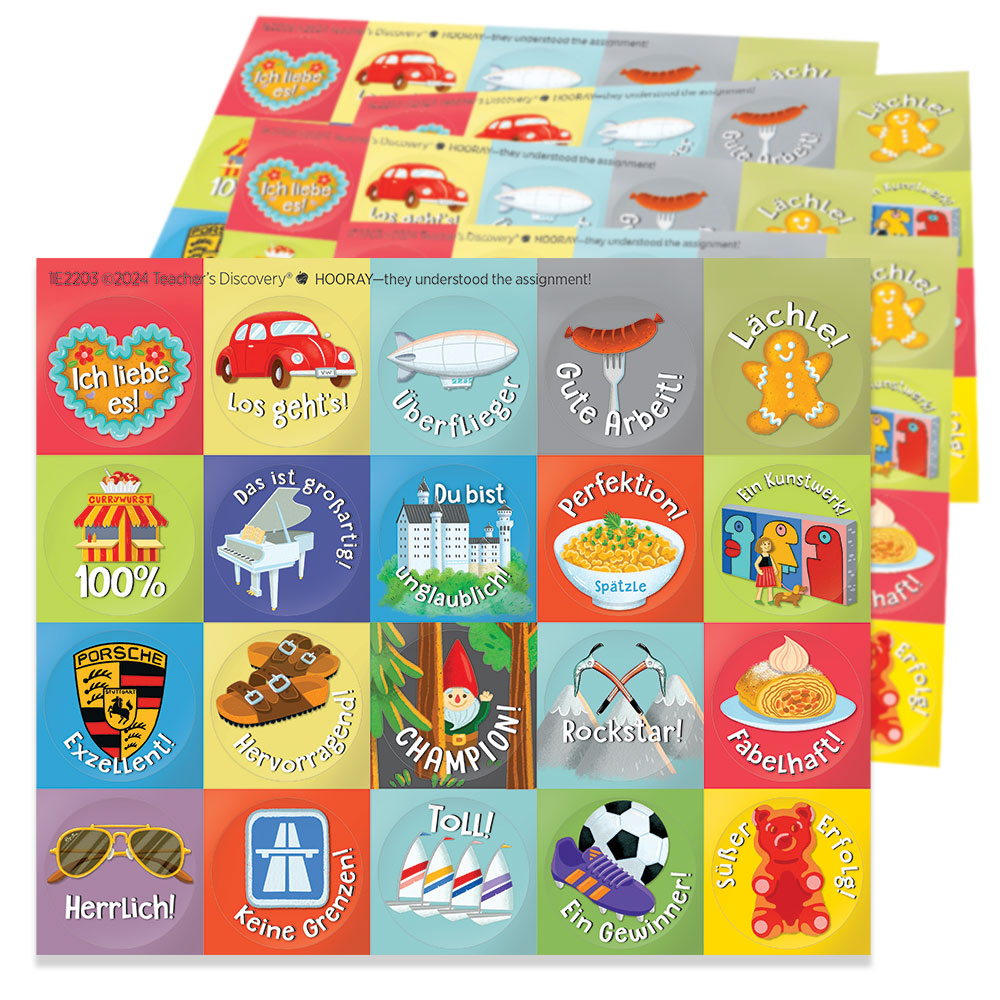 Affirmation German Stickers 100 Pack