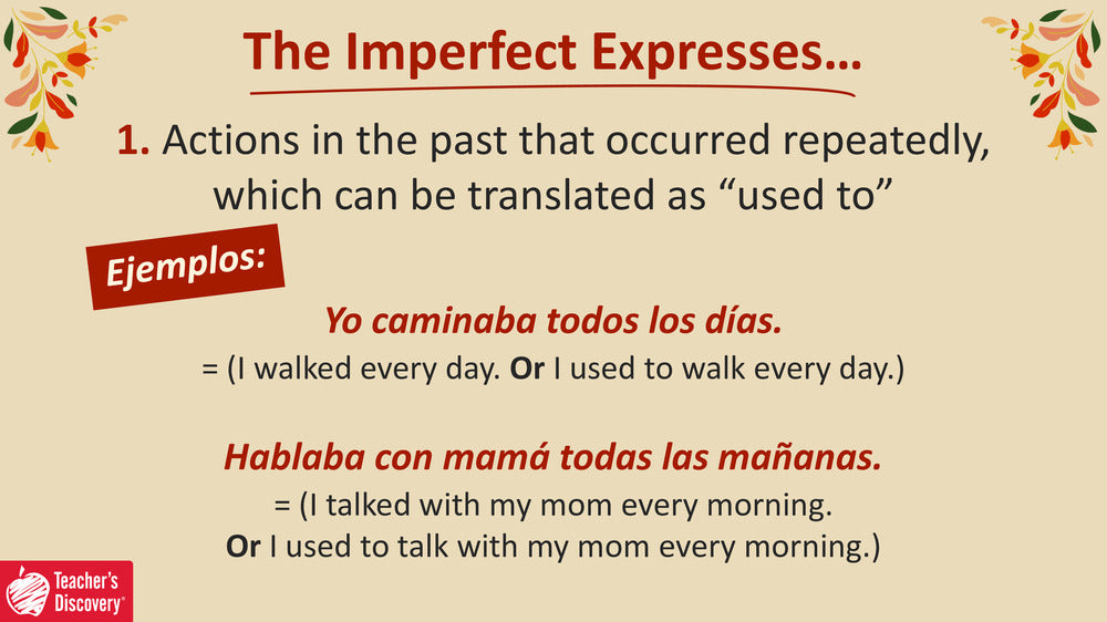 Quick Spanish Grammar Presentation – Imperfect Tense