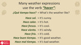 Quick Spanish Grammar Presentation – Weather Phrases