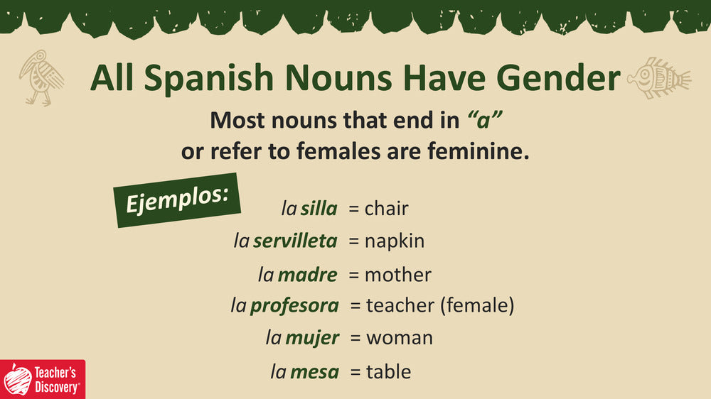 Quick Spanish Grammar Presentation – Gender of Nouns