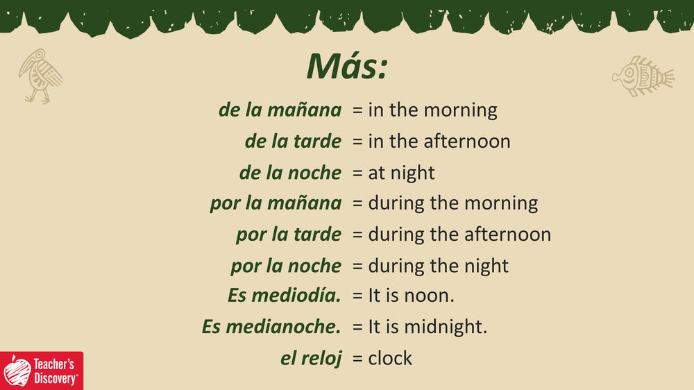 Quick Spanish Grammar Presentation – Telling Time