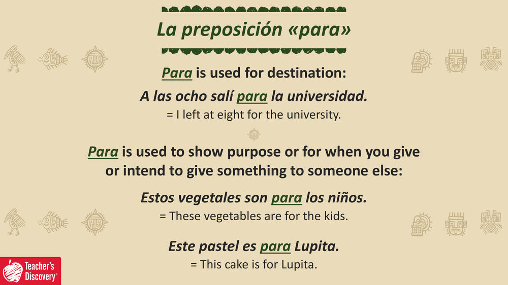 Quick Spanish Grammar Presentation – Por and Para