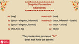 Quick Spanish Grammar Presentation – Possessive Adjectives