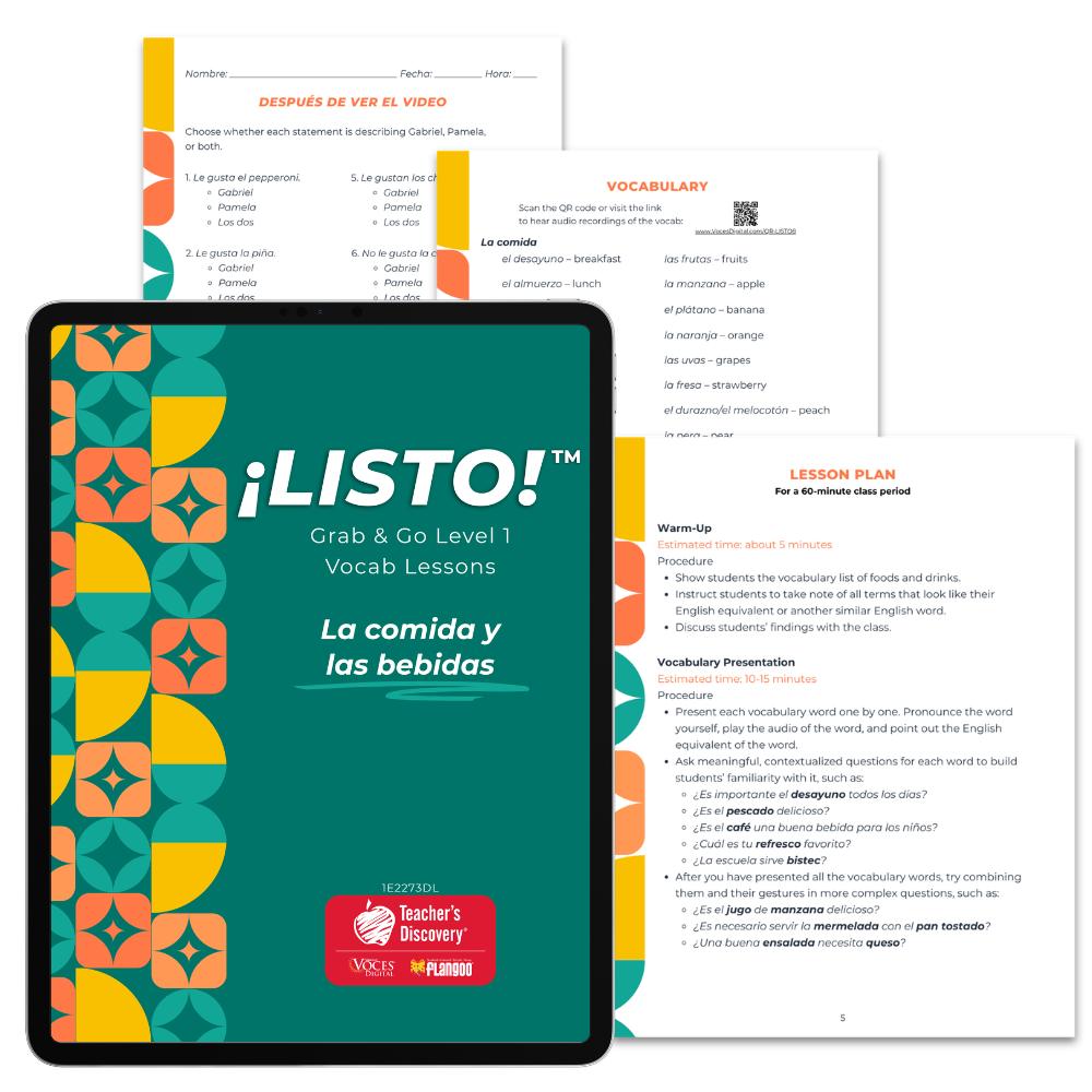 ¡Listo!™ Grab & Go Level 1 Vocab Lessons Set of 5 Downloads
